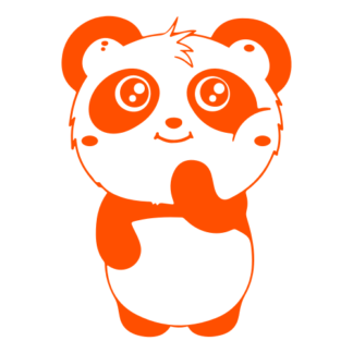 Shy Panda Decal (Orange)